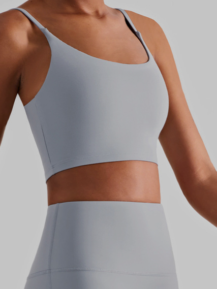 Women' s Buttery Soft Stretchy Cropped Tank Top with Paddings, Sporty Solid Bras for Women, Comfy Running Suspender Vest, Fitness Top, Beautiful Yoga Bra, Slim Fit Active Top (1 Size up) HW5P82N3C8