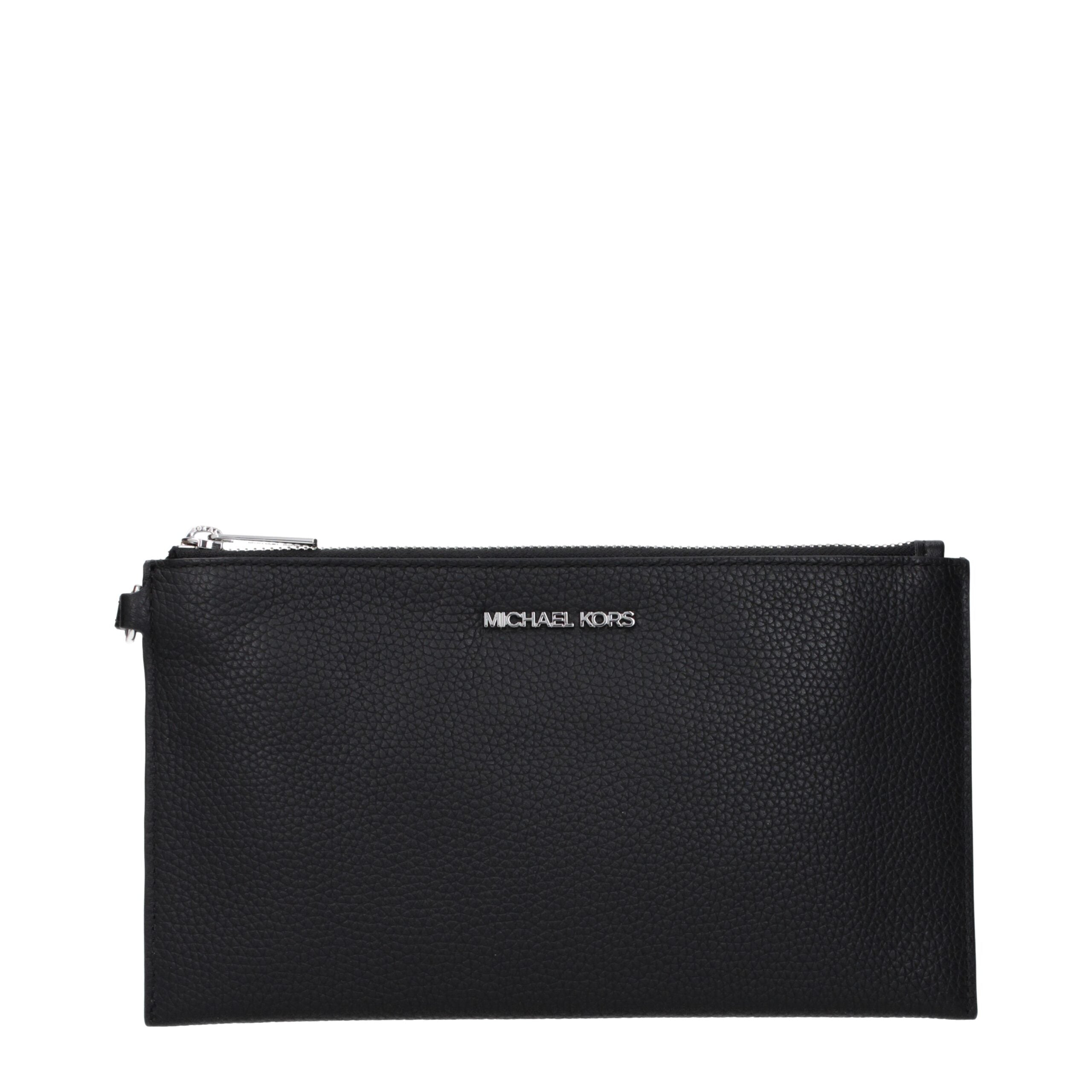 Black Leather Clutch Bags