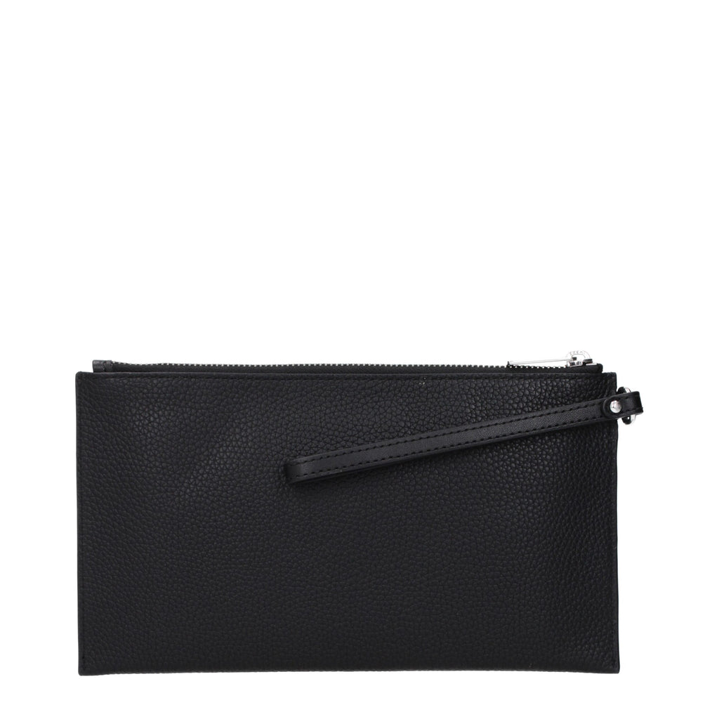 Black Leather Clutch Bags
