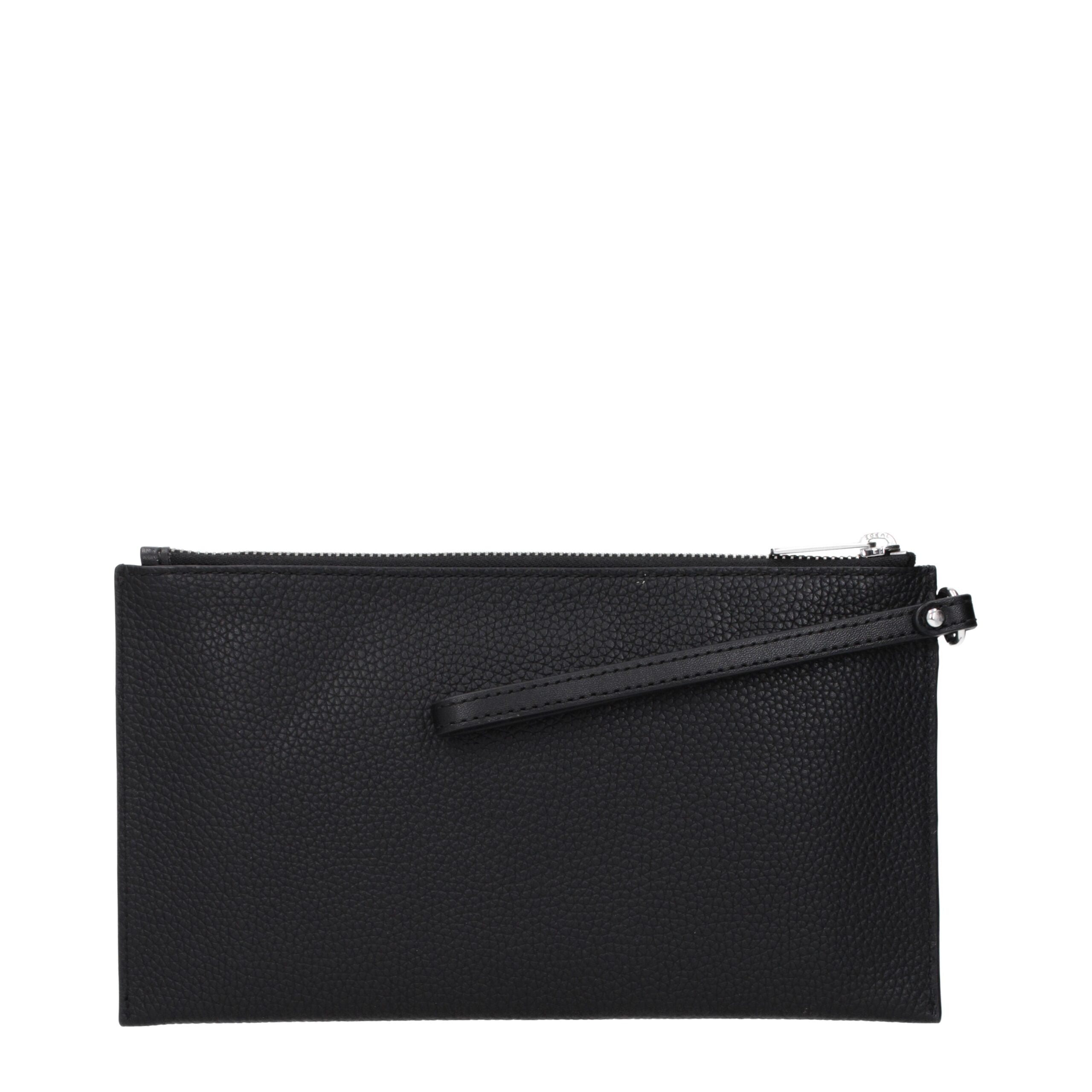 Black Leather Clutch Bags