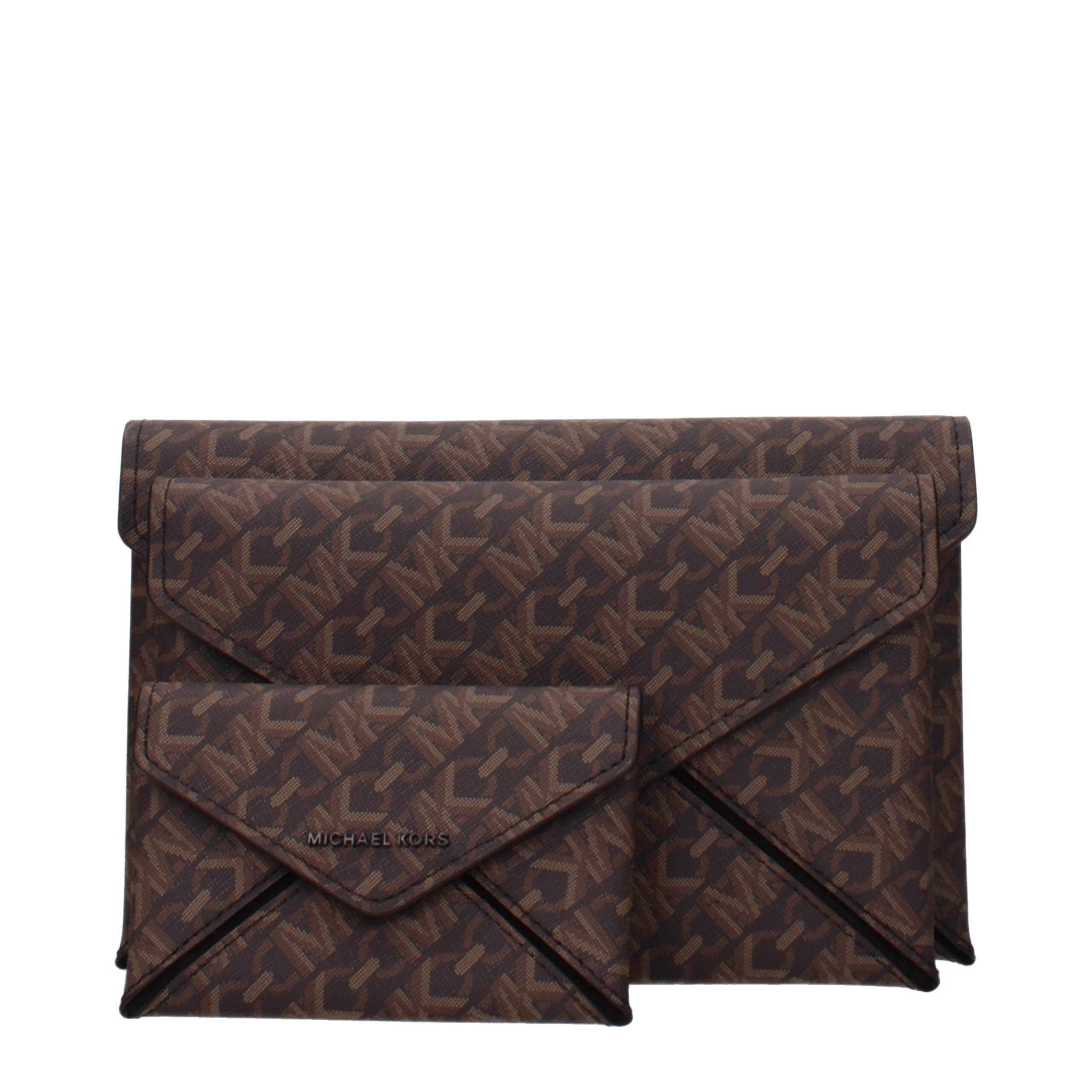 Brown Fabric Clutch Bags