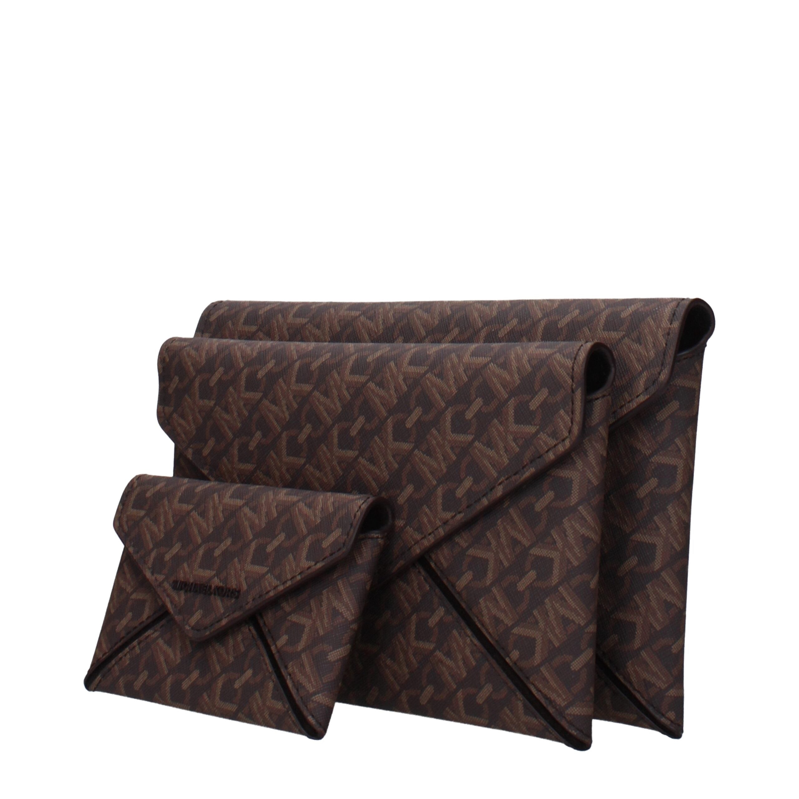 Brown Fabric Clutch Bags