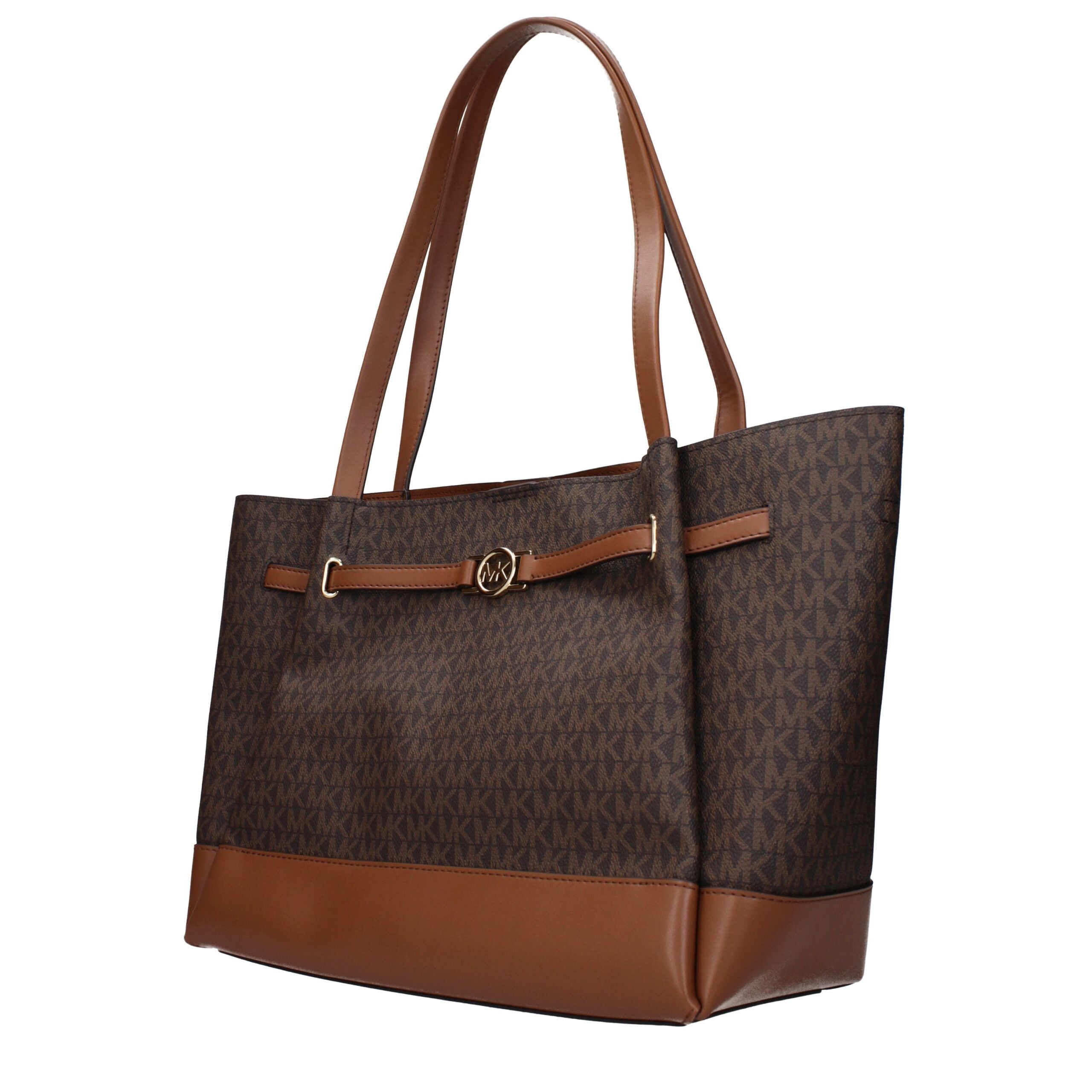 Brown Fabric Shoulder Bags
