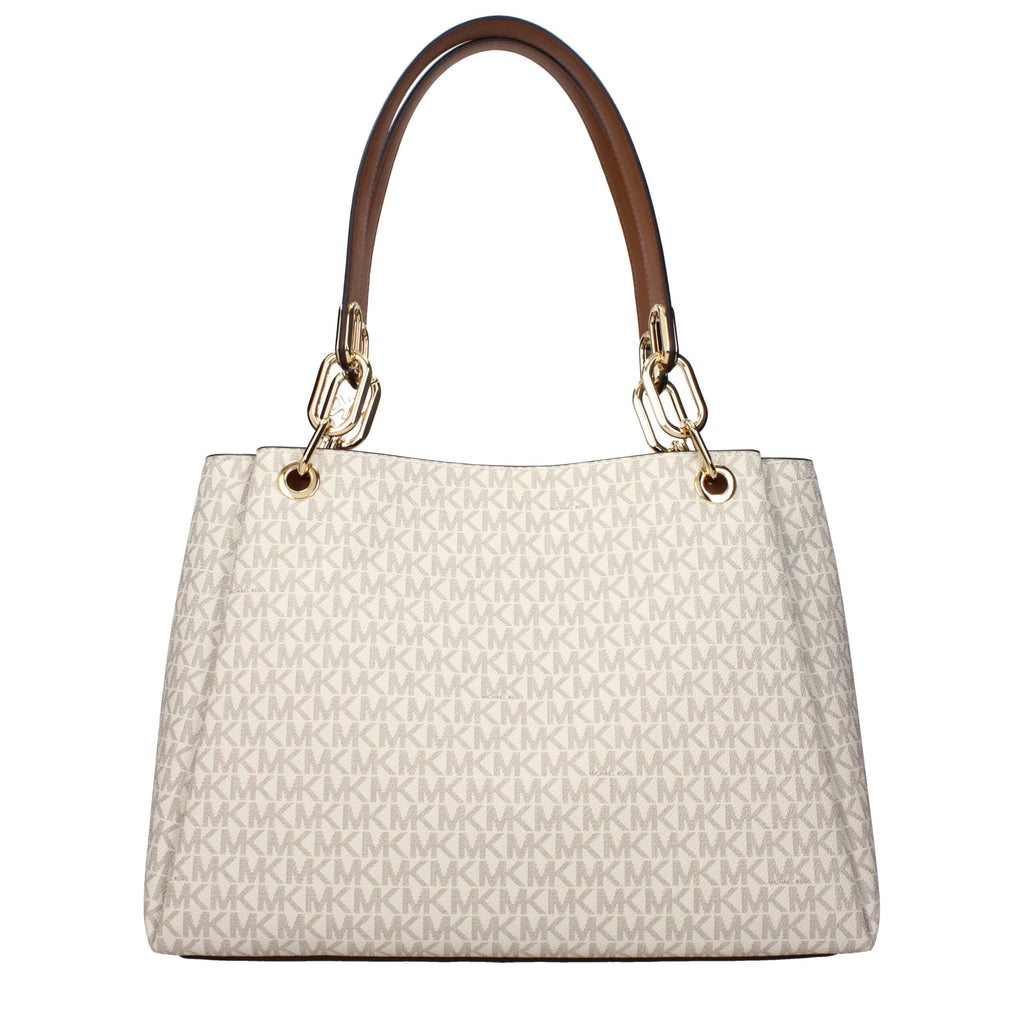 Beige Fabric Shoulder Bags