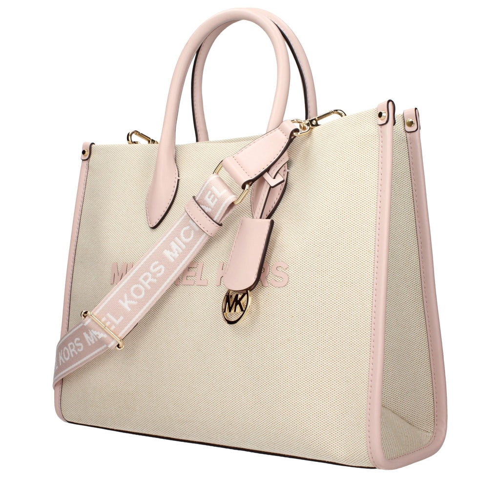 Beige Fabric Handbags