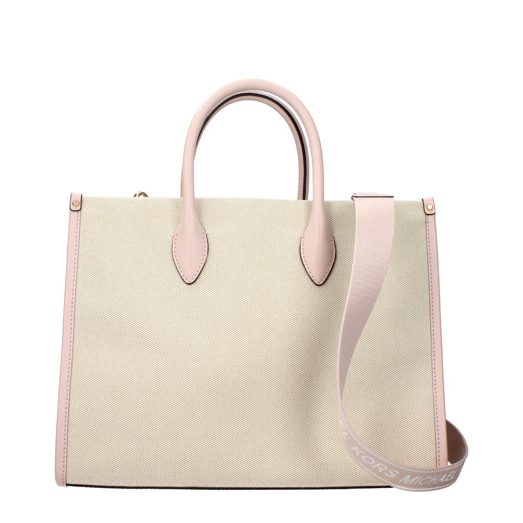 Beige Fabric Handbags