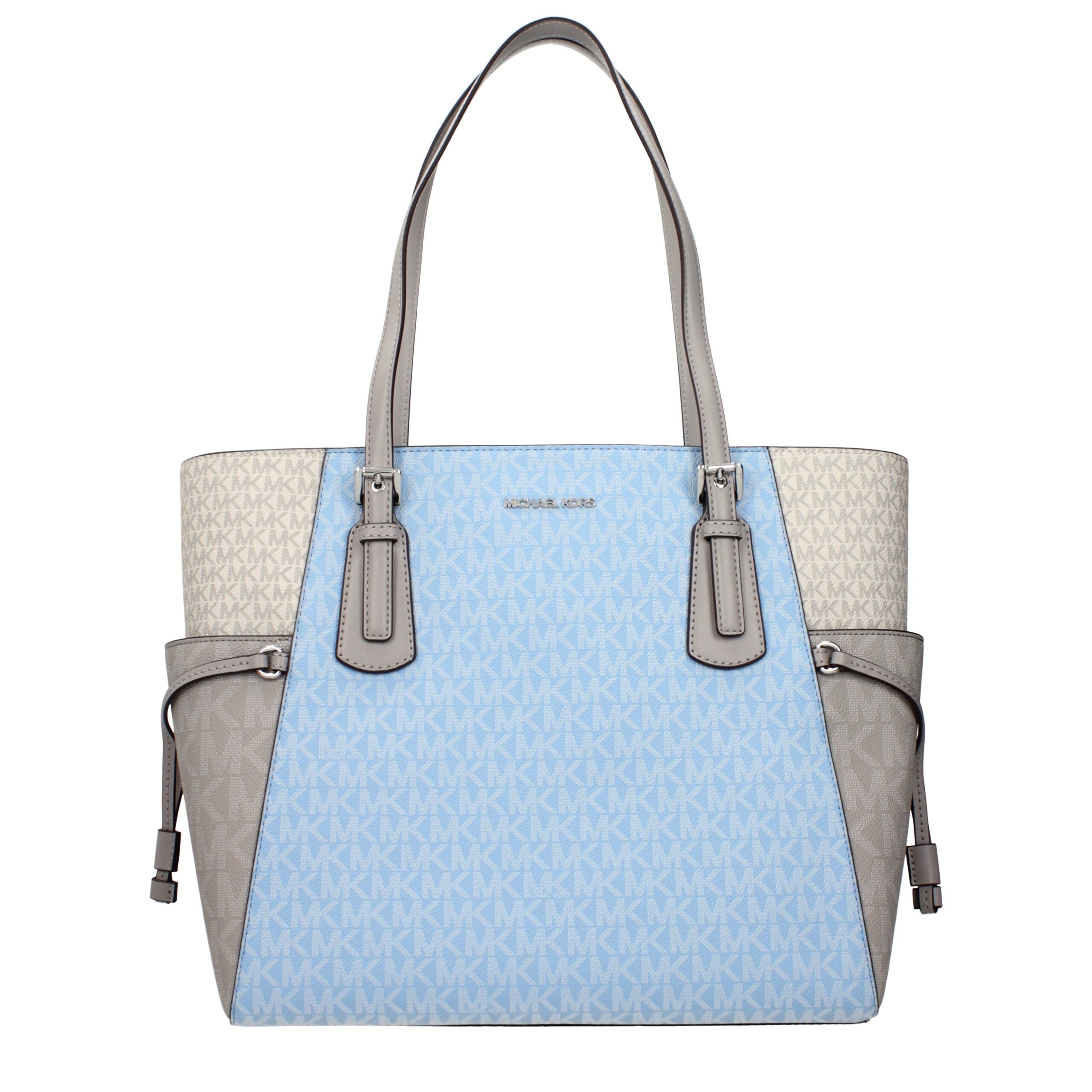 Light Blue Fabric Shoulder Bags